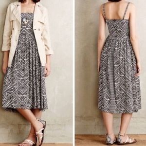 Anthropologie Corey Lynn Calter Brown and White Print Dress XS